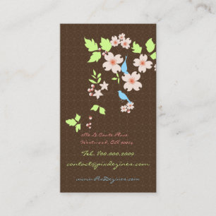 PixDezines love birds+dogwood gren/diy färger Visitkort