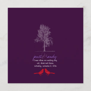 PixDezines Love birds, Red, Oak Träd/DIY färg! Inbjudningar