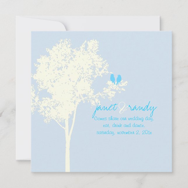 PixDezines Love birds, Snö Ash Träd/DIY färg! Inbjudningar (Framsida)