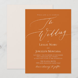 PixDezines Luxe Calligraphy DIY Terracotta Orange Inbjudningar