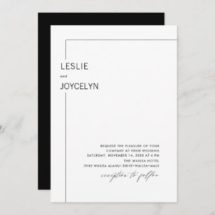 PixDezines Luxe Calligraphy Minimalist Foil Invita Inbjudningar