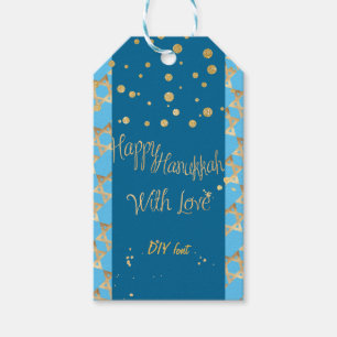 PixDezines Lycklig Hanukkah/Faux Guld/DIY färg Presentetikett