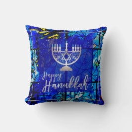 PixDezines Lycklig Hanukkah|Målat glas Kudde