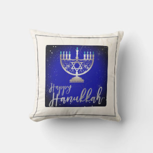 PixDezines Lycklig Hanukkah Menorah Kudde