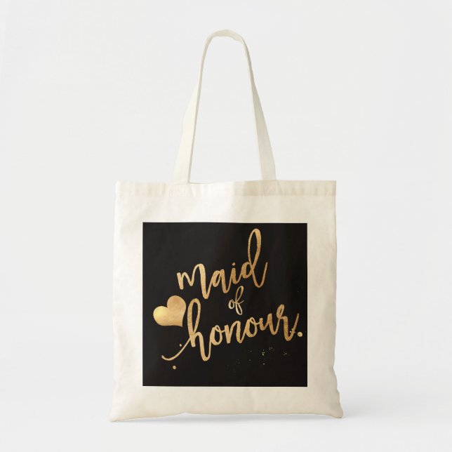 PixDezines Maid of../Faux Guld-skript Tygkasse (Framsidan)