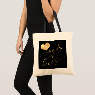 PixDezines Maid of honor/Faux Guld-calligrafi Tygkasse
