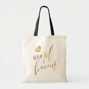 PixDezines Maid of honor/Faux Guld-skript Tygkasse