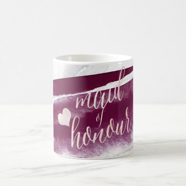 PixDezines Maid of honor| Rosa+Burgundy Kaffemugg (Center)
