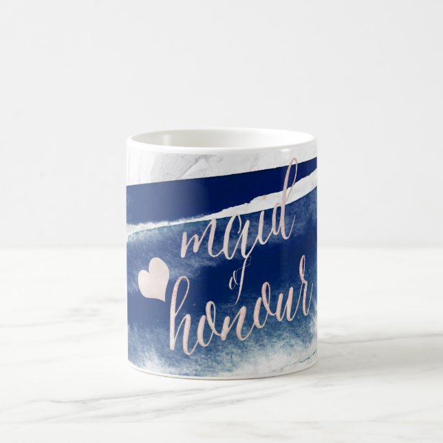 PixDezines Maid of honor| Rosa+marin Kaffemugg (Center)