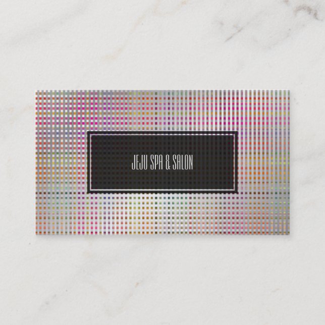 PixDezines malibu plaid/faux silver Visitkort (Framsida)