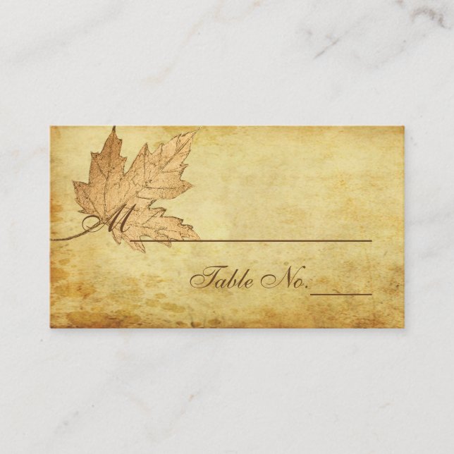 PixDezines Maple Löv/Faux Guld/Place Cards Placeringskort (Framsida)