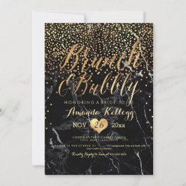 PixDezines Marble Brunch+Bubly Dazzled/Faux Guld Inbjudningar