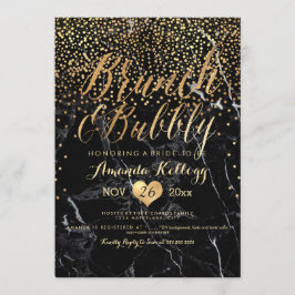 PixDezines Marble Brunch+Bubly Dazzled/Faux Guld Inbjudningar