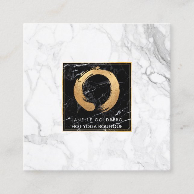 PixDezines Marble/Circle of Life/Faux Guld Fyrkantigt Visitkort (Framsida)