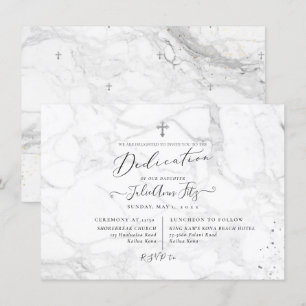 PixDezines Marble Dedication Inbjudningar