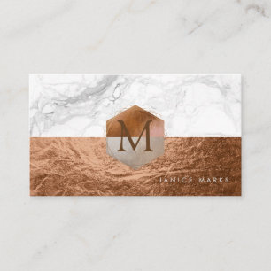 PixDezines MARBLE/FAUX COPPER HONEYCOMB Visitkort