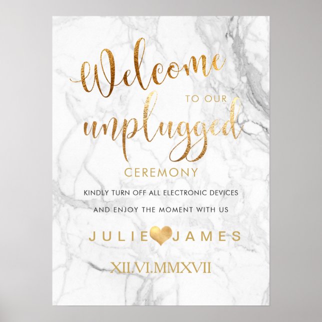 PixDezines Marble/Faux Gold/#UNPLUGGED Poster (Framsidan)