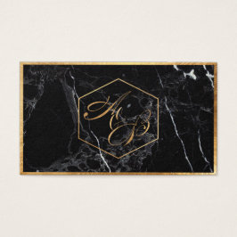 PixDezines Marble+Faux Guld Elegant Script /Gift Visitkort