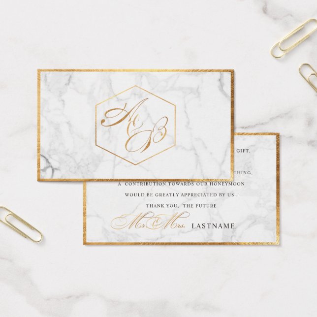 PixDezines Marble+Faux Guld Elegant Script /Gift Visitkort (Kontor)