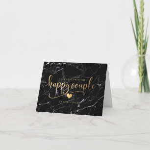 PixDezines Marble+Faux Guld/Lycklig par Tack Kort