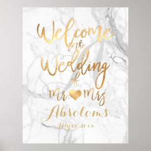 PixDezines Marble/Faux Guld/Reception Poster