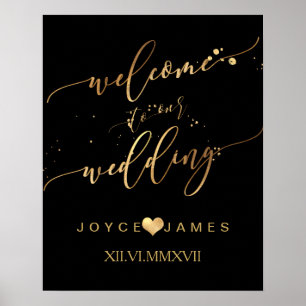 PixDezines MARBLE+FAUX GULD SCRIPT/WELCOME Poster