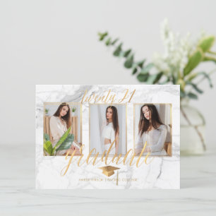 PixDezines Marble Faux Guld Studenten Invita Inbjudningar