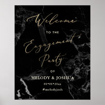 PixDezines Marble+Faux Guld Välkommen Förlovning