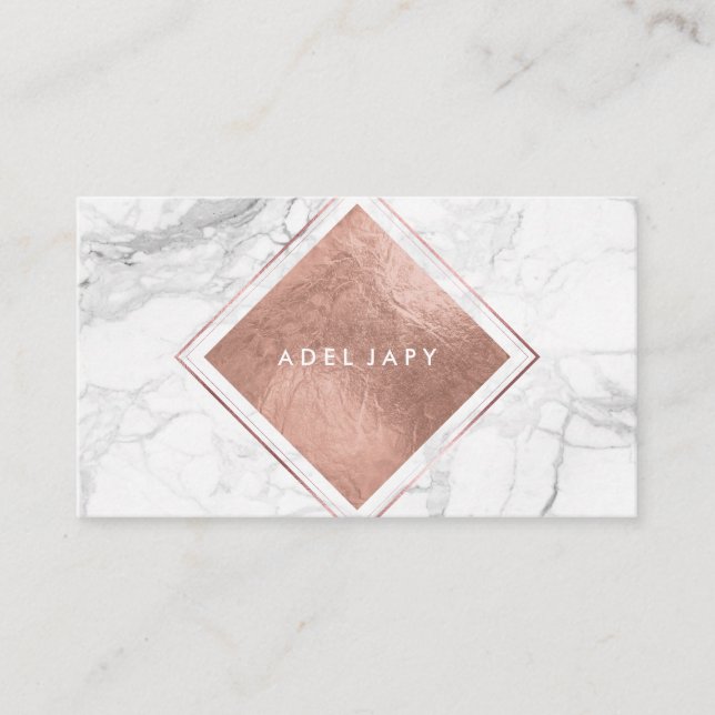 PixDezines Marble+Faux Ro Gold Foil Visitkort (Framsida)