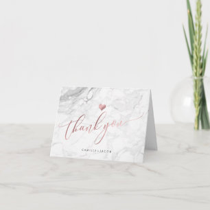 PixDezines Marble+Faux Ro Guld Bröllop Tack Kort