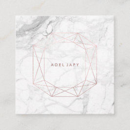 PixDezines Marble+Faux Ro Guld Emerald Klipp ut Fyrkantigt Visitkort