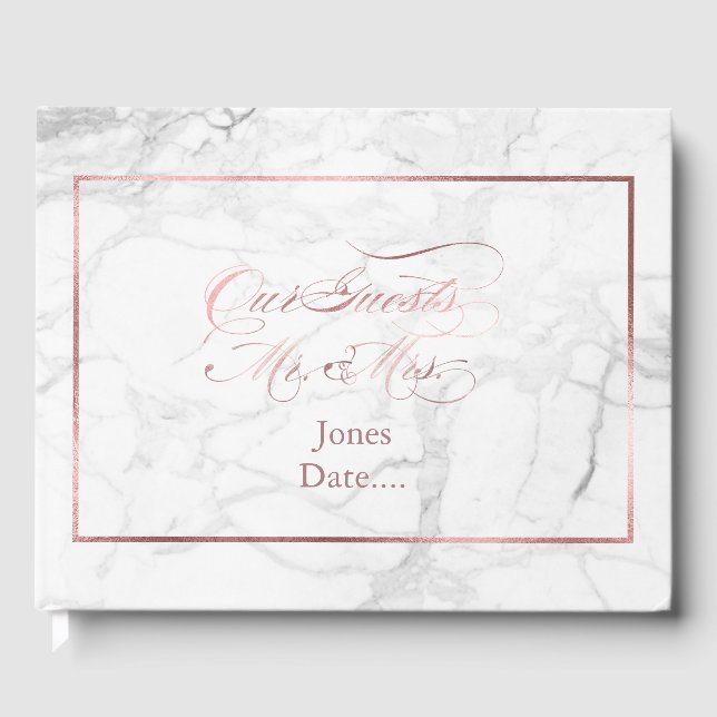 PixDezines Marble+Faux Ro Guld Gästböcker (Framsida)