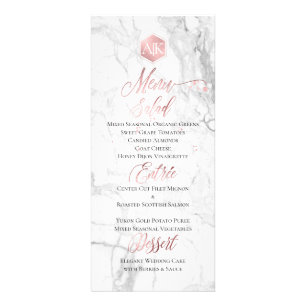 PixDezines Marble/Faux Ro Guld Honeycomb Menu Reklamkort