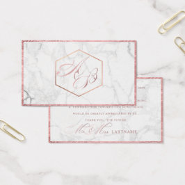 PixDezines Marble+Faux Ro Guld Script /Gift Visitkort