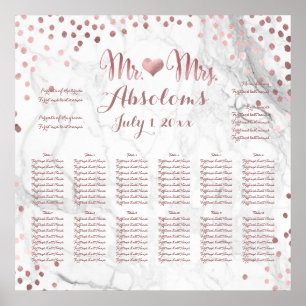 PixDezines Marble/Faux Ro Guld Specks/Sittplatser Poster