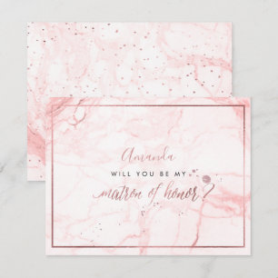 PixDezines Marble+Faux Rose Guld, Matron Inbjudningar