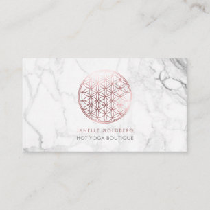 PixDezines Marble/Flower of Life/Faux Ro Guld Visitkort