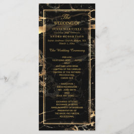 PixDezines Marble+Gold ådror Bröllopsprogram Program
