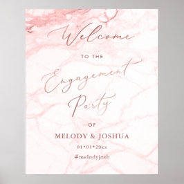 PixDezines Marble Rose Gold  Välkomst Engagement Poster