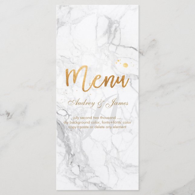 PixDezines Marble/Shine Menu/Faux Guld Meny (Framsida)