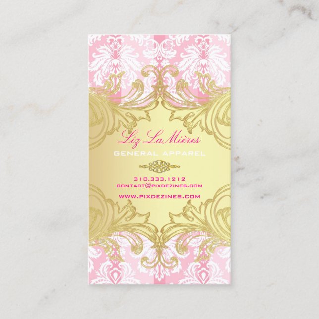 PixDezines Marie Antoinette i guld Visitkort (Framsida)