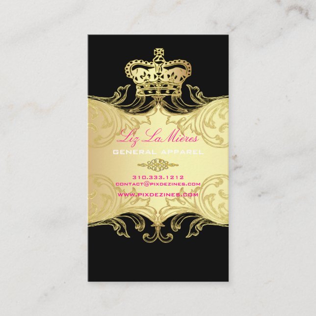 PixDezines MARIE ANTOINETTE i Guld Visitkort (Framsida)