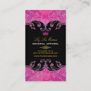 PixDezines Marie Antoinette i shock rosa Visitkort
