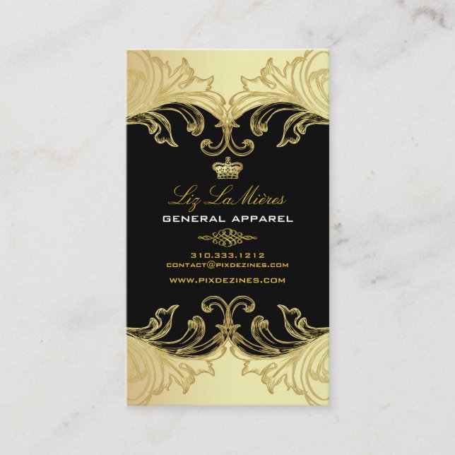 PixDezines Marie Antoinette på Pique Damask Visitkort (Framsida)