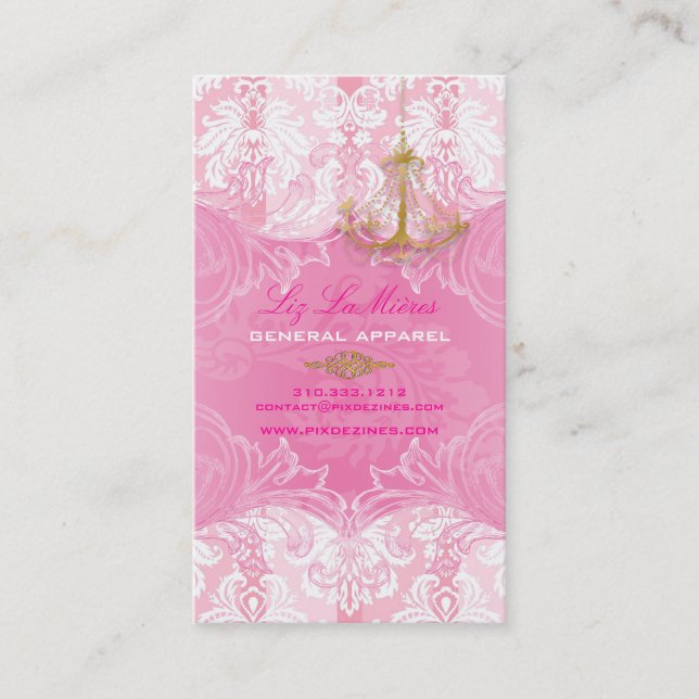 PixDezines Marie Antoinette på Pique Damask Visitkort (Framsida)