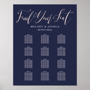 PixDezines Marin Modern kalligrafi, sittplatskarta Poster