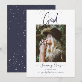 PixDezines Marinblå Grad Flat Annonskort Meddelande