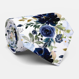 PixDezines Marinblå och dammig blå H2 Botanisk Slips