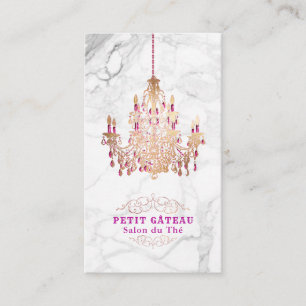 PixDezines marmor + falsk rosa guld ljuskrona Visitkort