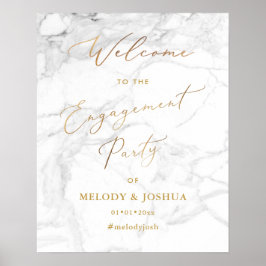 PixDezines Marmor+Falskt Guld Välkommen Förlovning Poster